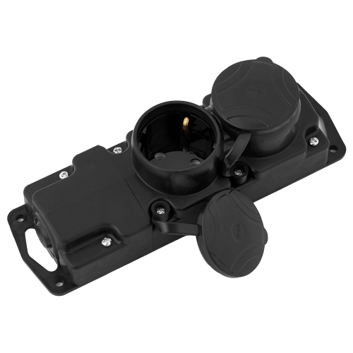 Фотография товара 'Bylectrica Розетка 2-местная штепсельная, переносная (каучук) IP44, Р16-415'