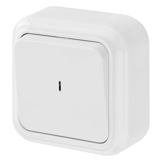 Фотография товара 'Bylectrica Выключатель 1-клавишный ОУ (6 А) с подсветкой, серия ПРАЛЕСКА, А110-214'