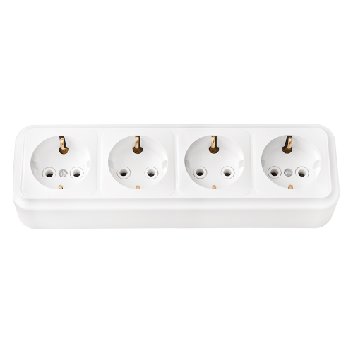 Фотография товара 'Bylectrica Розетка 4-местная ОУ с заземляющим контактом, серия ПРАЛЕСКА, РА16-266'