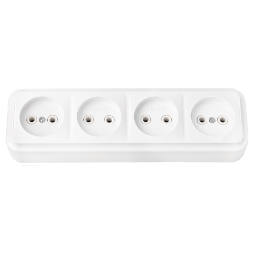 Фотография товара 'Bylectrica Розетка 4-местная ОУ, серия ПРАЛЕСКА, РА16-264'