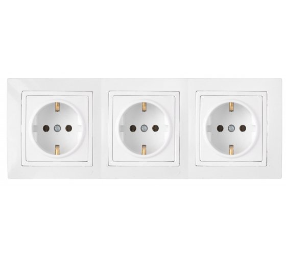 Фотография товара 'Bylectrica Розетка 3-местная СУ с заземляющим контактом на шинах, серия УЮТ, РС16-757'