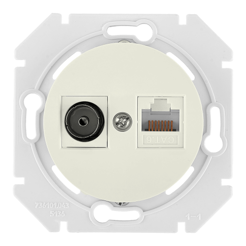 Фотография товара 'Bylectrica Механизм компьютерной розетки +ТВ, СУ, серия ПРОВАНС, ТК-6351 бежевый'