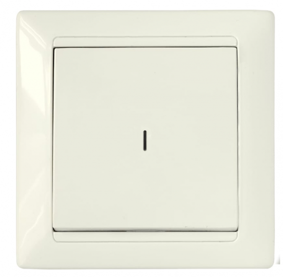 Фотография товара 'Bylectrica Выключатель 1-клавишный СУ с подсветкой, серия СТИЛЬ, С110-813 бежевый'