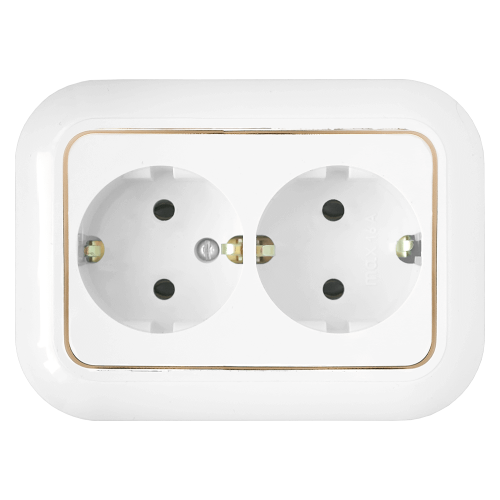 Фотография товара 'Bylectrica Розетка 2-местная СУ с заземляющим контактом, серия ГАРМОНИЯ ЛЮКС, РС16-239 з'