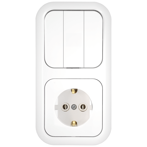 Фотография товара 'Bylectrica Блок 3 выключателя + розетка с заземляющим контактом СУ, серия ГАРМОНИЯ, 3В-РЦ-663'