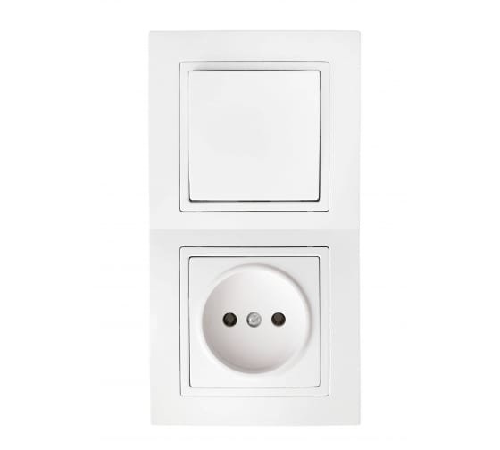 Фотография товара 'Bylectrica Блок 1 выключатель + розетка скрытой установки, серия УЮТ, В-РЦ-726'