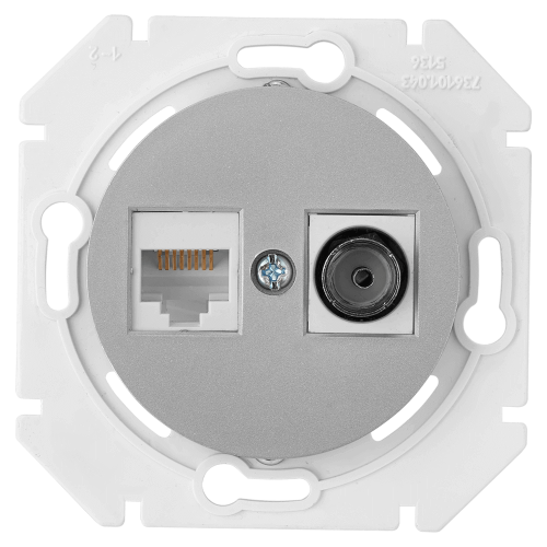 Фотография товара 'Bylectrica Механизм компьютерной розетки +ТВ, СУ, серия ПРОВАНС, ТК-6351 серебро'