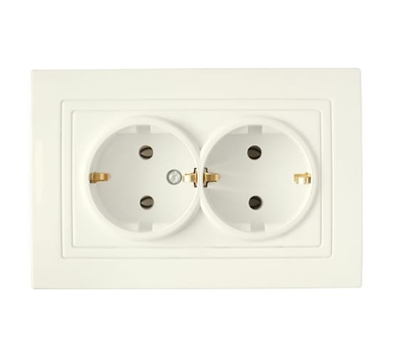 Фотография товара 'Bylectrica Розетка 2-местная СУ с заземляющим контактом, серия УЮТ, РС16-348 бежевый'