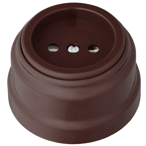Фотография товара 'Bylectrica Розетка 1-местная без заземляющего контакта 16А ОУ, серия РЕТРО, РА16-0201 шоколад'