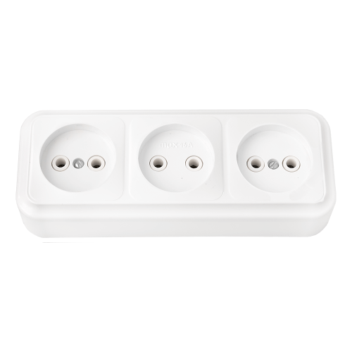 Фотография товара 'Bylectrica Розетка 3-местная ОУ, серия ПРАЛЕСКА, РА16-263'