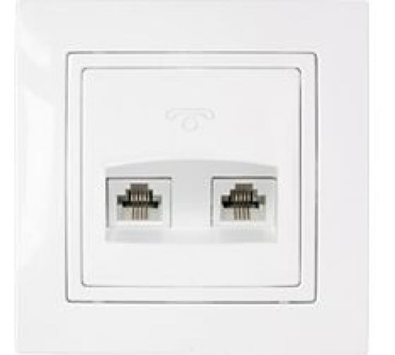 Фотография товара 'Bylectrica Розетка телефонная 2 гнезда, серия УЮТ, ТР24-054'