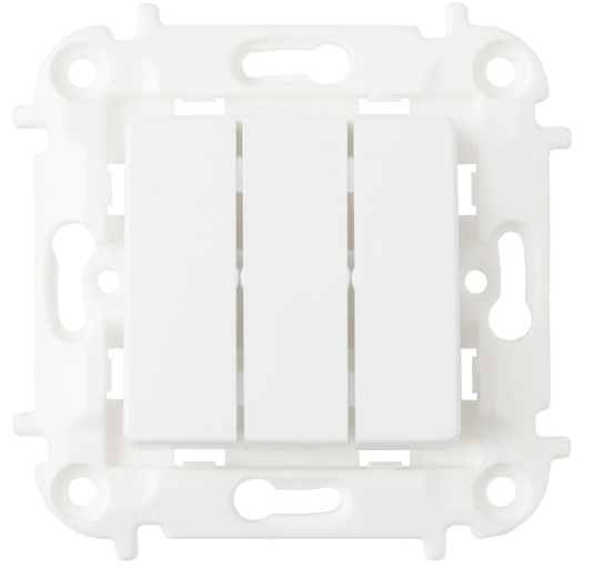 Фотография товара 'Bylectrica Механизм 3-клавишного выключателя скрытая установка 10А, серия МАСТЕР, С0510-3003'