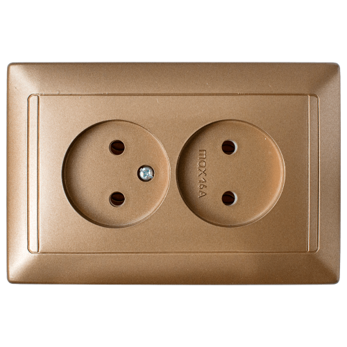 Фотография товара 'Bylectrica Розетка 2-местная СУ, серия СТИЛЬ, РС16-307 бронза'