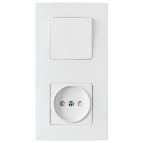 Фотография товара 'Bylectrica Блок (1 выключатель + розетка со шторкой) СУ серия МАСТЕР, В-РЦ-7015'