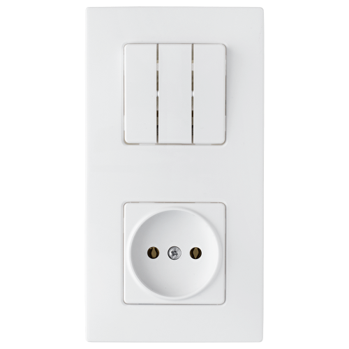 Фотография товара 'Bylectrica Блок 3 выключателя + розетка СУ, серия МАСТЕР, 3В-РЦ-7031'