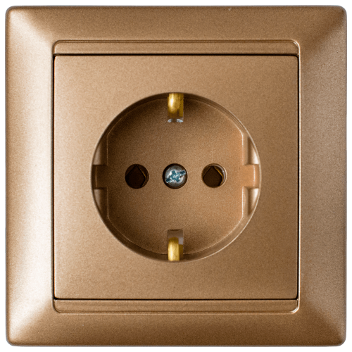Фотография товара 'Bylectrica Розетка 1-местная СУ с заземляющим контактом, серия СТИЛЬ, РС16-306 бронза'