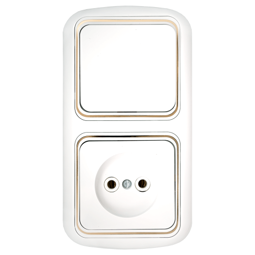 Фотография товара 'Bylectrica Блок 1 выключатель + розетка скрытой установки, серия ГАРМОНИЯ ЛЮКС, В-РЦ-533 з'