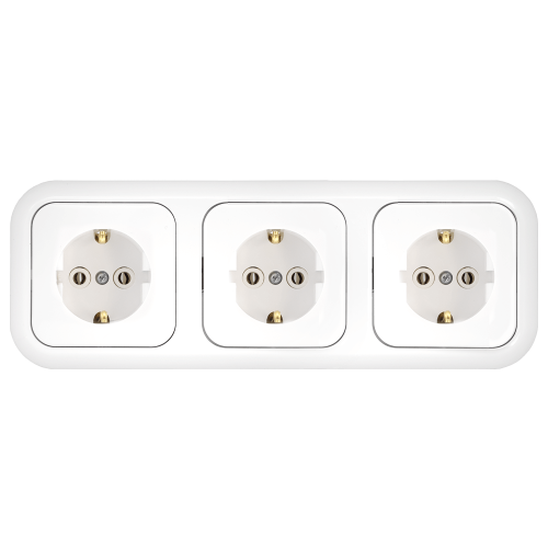 Фотография товара 'Bylectrica Розетка 3-поста СУ с заземляющим контактом на шинах, серия ГАРМОНИЯ, РС16-353'