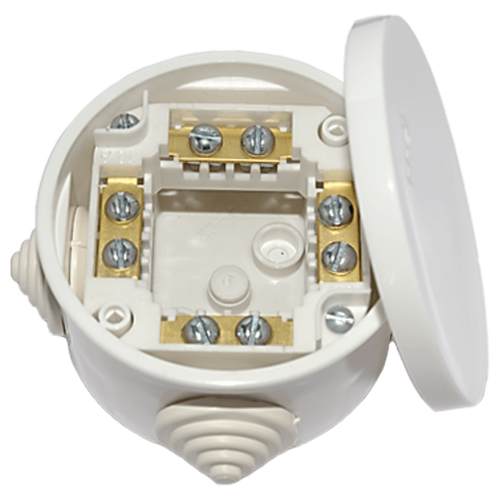 Фотография товара 'Bylectrica Коробка с клеммными колодками для открытой проводки IP44 (?74, h 43,5 мм), КМ-223'