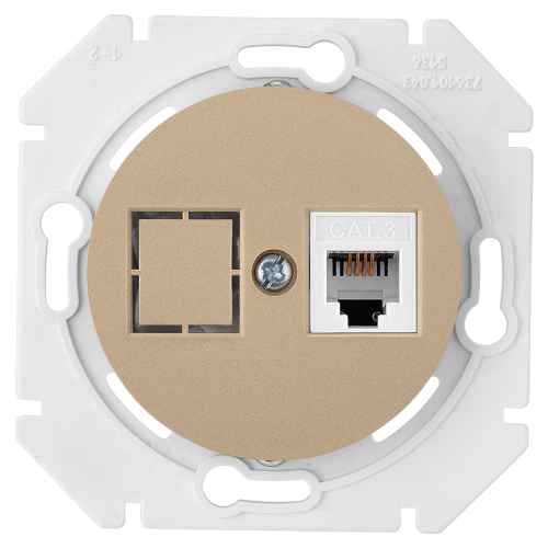 Фотография товара 'Bylectrica Механизм телефонной розетки 1-местной, СУ, серия ПРОВАНС, ТР4-6301 шампань'