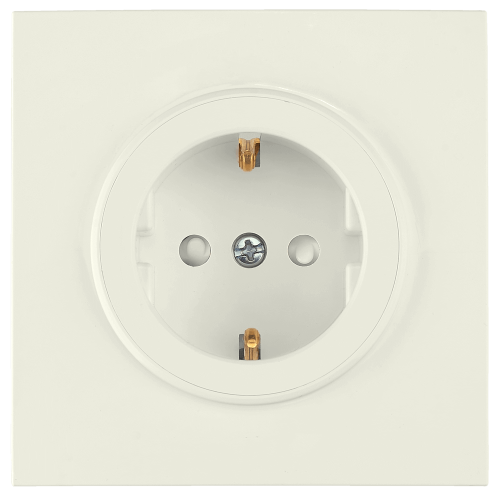 Фотография товара 'Bylectrica Розетка 1-местная СУ с заземляющим контактом со шторкой, серия ПРОВАНС квадрат, РС16-0306 бежевый'