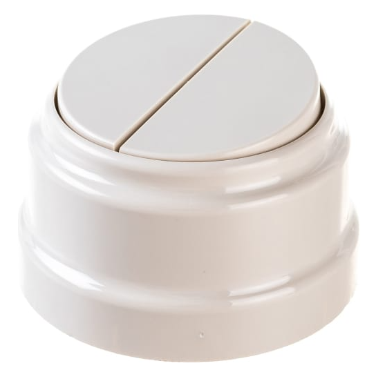 Фотография товара 'Bylectrica Выключатель 2-клавишный (10А) ОУ, серия РЕТРО, А510-2202 бежевый'