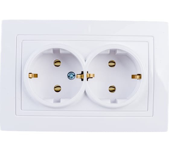 Фотография товара 'Bylectrica Розетка 2-местная СУ с заземляющим контактом, серия УЮТ, РС16-348'