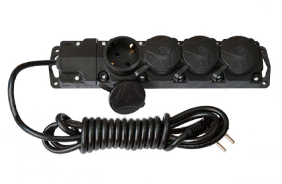 Фотография товара 'Bylectrica Удлинитель 4-местный с заземляющим контактом каучук IP 44, У16-466 1.7м'