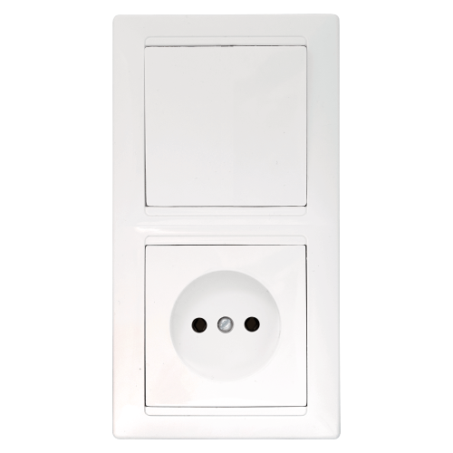 Фотография товара 'Bylectrica Блок (1 выключатель + розетка) СУ, серия СТИЛЬ, В-РЦ-685'