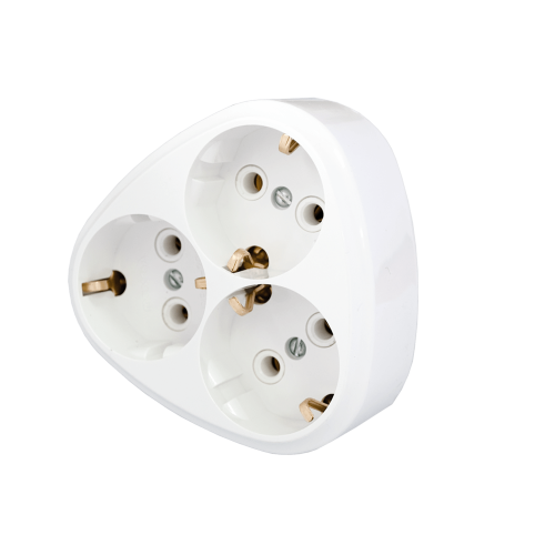 Фотография товара 'Bylectrica Разветвитель  (3 гнезда с заземляющим контактом, ромашка), РВ16-259'