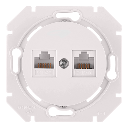 Фотография товара 'Bylectrica Механизм компьютерной розетки 2-местной кат 6е, СУ, серия ПРОВАНС, РК216-6312 перламутр'