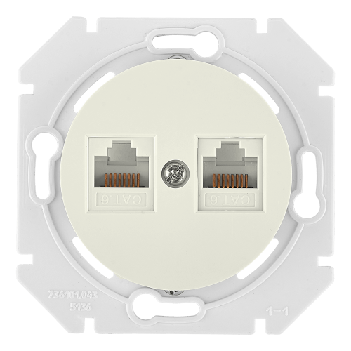 Фотография товара 'Bylectrica Механизм компьютерной розетки 2-местной кат 6е, СУ, серия ПРОВАНС, РК216-6312 бежевый'