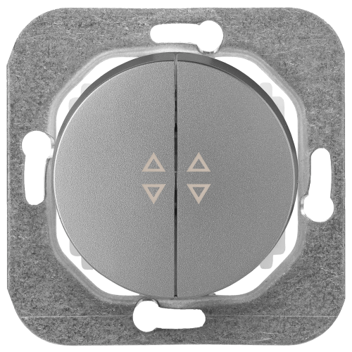 Фотография товара 'Bylectrica Механизм выключателя 2-клавишный проходной, СУ, серия ПРОВАНС, С(6+6) 10-3363 серебро'