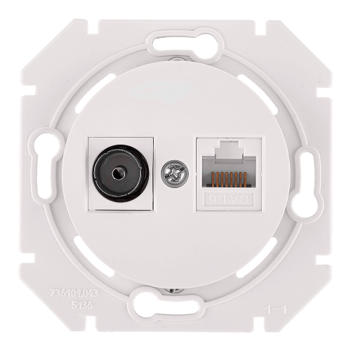 Фотография товара 'Bylectrica Механизм компьютерной розетки +ТВ, СУ, серия ПРОВАНС, ТК-6351 перламутр'