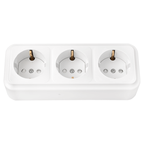 Фотография товара 'Bylectrica Розетка 3-местная ОУ с заземляющим контактом со шторкой, серия ПРАЛЕСКА, РА16-276'