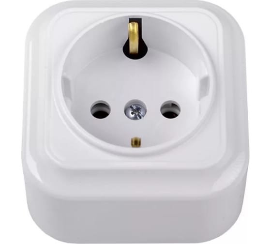 Фотография товара 'Bylectrica Розетка 1-местная ОУ с заземляющим контактом, серия ВАРИАНТ, РА16-0102'
