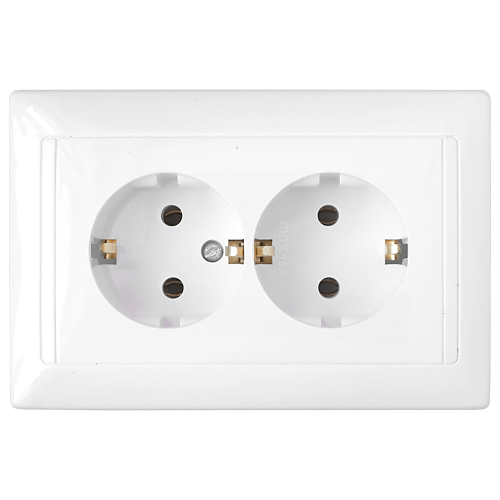 Фотография товара 'Bylectrica Розетка 2-местная СУ с заземляющим контактом, серия СТИЛЬ, РС16-313'