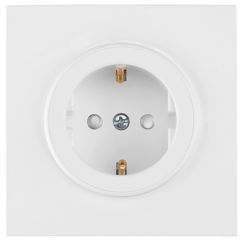 Фотография товара 'Bylectrica Розетка 1-местная СУ с заземляющим контактом со шторкой, серия ПРОВАНС квадрат, РС16-0306'