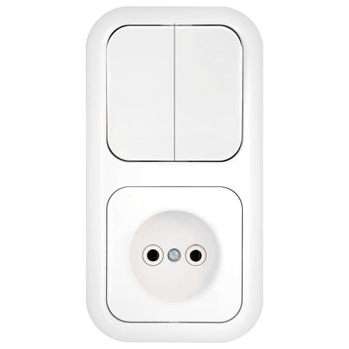 Фотография товара 'Bylectrica Блок 2 выключателя + розетка скрытой установки, серия ГАРМОНИЯ, 2В-РЦ-541'