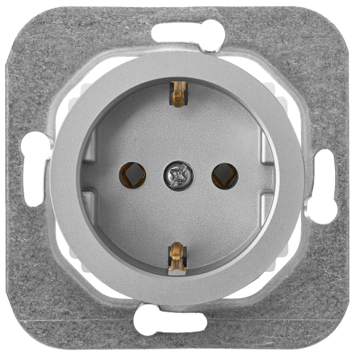 Фотография товара 'Bylectrica Механизм розетки 1-местной СУ с заземляющим контактом, серия ПРОВАНС, РС16-1402 серебро'