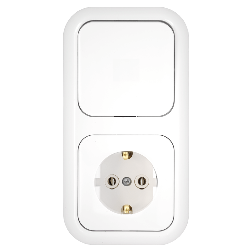 Фотография товара 'Bylectrica Блок 1 выключатель + розетка с заземляющим контактом скрытой установки, В-РЦ-501'