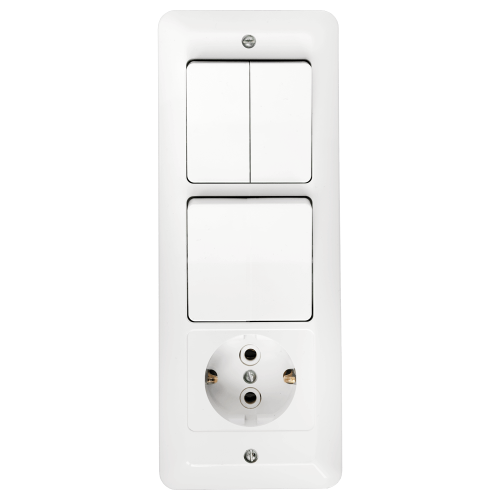 Фотография товара 'Bylectrica Блок 1 клавиша + 2 клавиши + розетка с заземляющим контактом СУ, серия ПАРИТЕТ, 3В-РЦ-651'