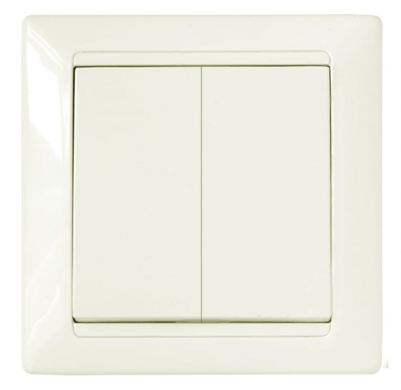 Фотография товара 'Bylectrica Выключатель 2-клавишный СУ IP44, серия СТИЛЬ, С510-829 бежевый'