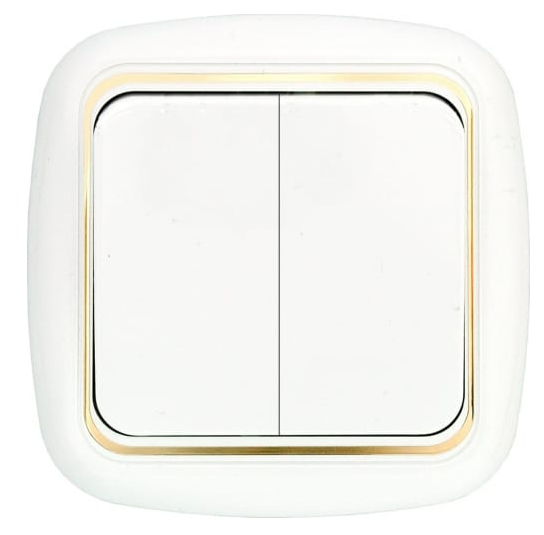 Фотография товара 'Bylectrica Выключатель 2-клавишная, скрытая установка 10А, серия ГАРМОНИЯ ЛЮКС, С56-164 з'