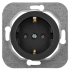 Фотография товара 'Bylectrica Механизм розетки 1-местной СУ с заземляющим контактом, серия ПРОВАНС, РС16-1402 графит'