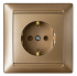 Фотография товара 'Bylectrica Розетка 1-местная СУ с заземляющим контактом со шторкой, серия СТИЛЬ, РС16-317 бронза'