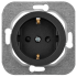 Фотография товара 'Bylectrica Механизм розетки 1-местной СУ с заземляющим контактом со шторкой, серия ПРОВАНС, РС16-1406 графит'