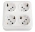 Фотография товара 'Bylectrica Розетка 4-местная ОУ с заземляющим контактом, квадратная, серия ВАРИАНТ, РА16-0192'