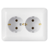Фотография товара 'Bylectrica Розетка 2-местная СУ с заземляющим контактом, серия ПАРИТЕТ, РС16-484'