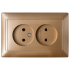 Фотография товара 'Bylectrica Розетка 2-местная СУ, серия СТИЛЬ, РС16-307 бронза'